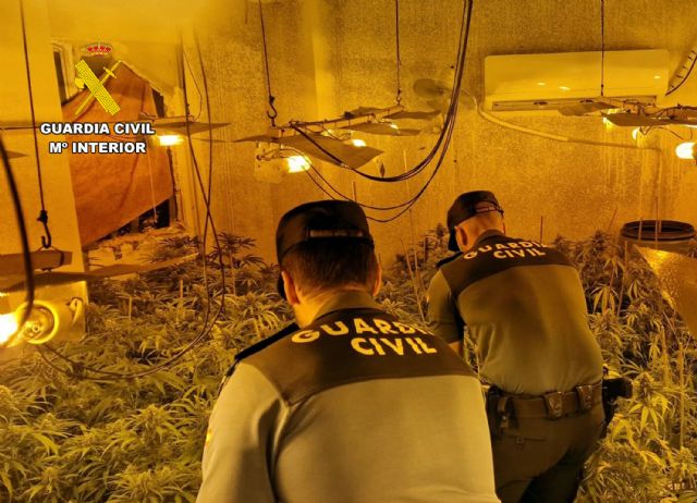 La Guardia Civil desmantela un invernadero de marihuana tipo indoor en Fortuna